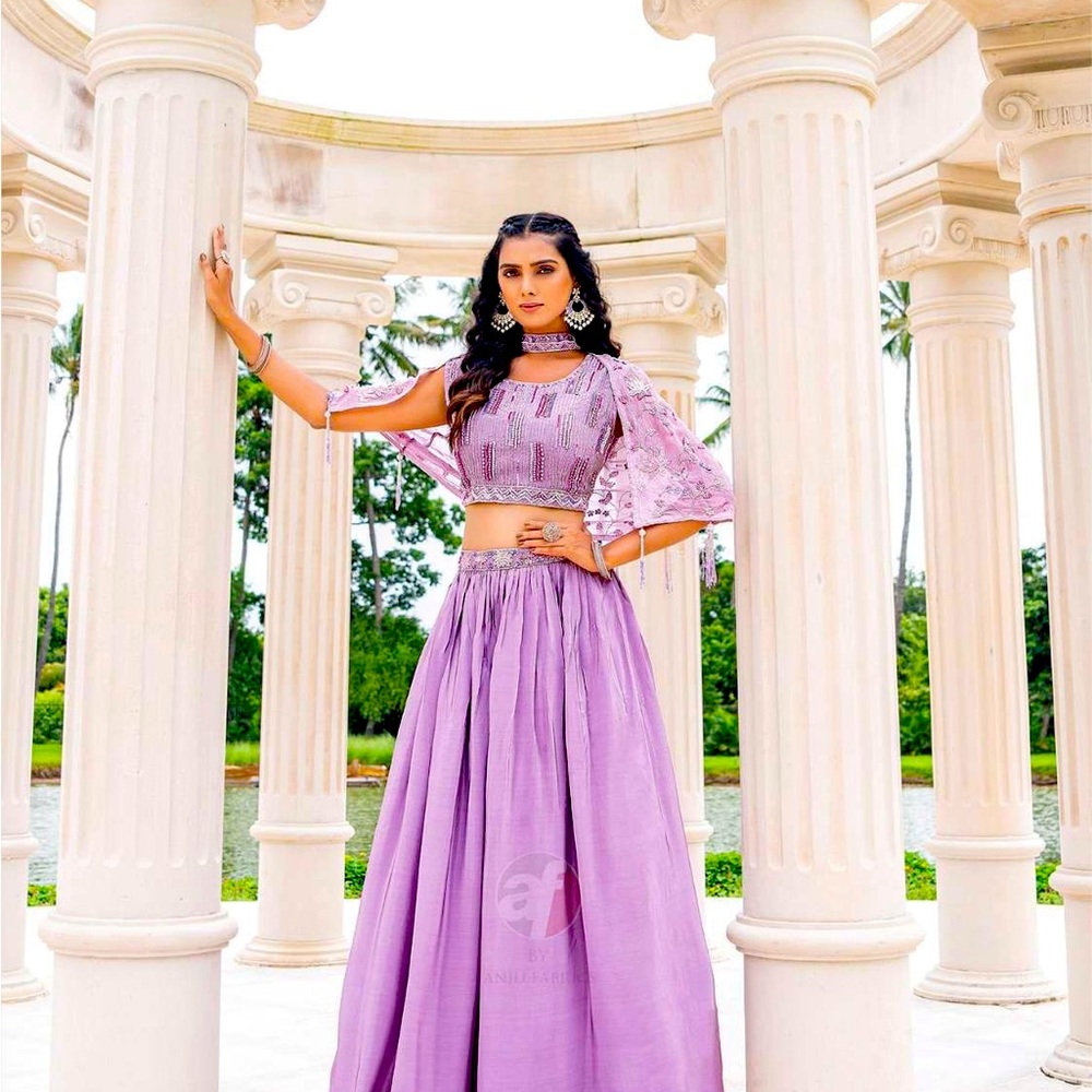 Indian traditional dress - Indo Western - Crop Top and Pants with Shrug